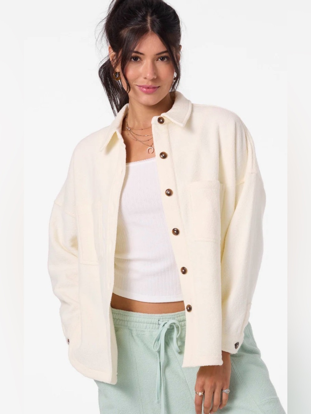 O'NEILL Wavelength Fleece Jacket in Winter White Size Large NWT